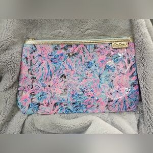 Lilly Pulitzer Clear Makeup Pouch Celestial Blue Seek and Sea